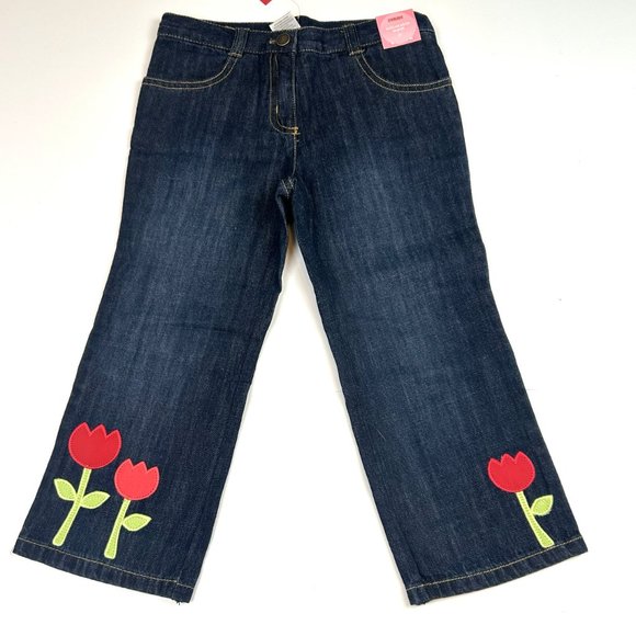 NWT Gymboree Girl Tulip Denim Pant & Tulip Stripe Cardigan 2 Piece Set Size 3 - Picture 2 of 8